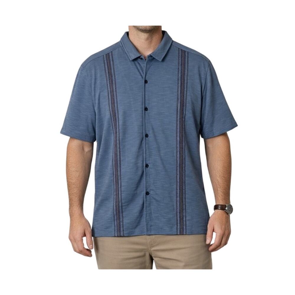 Tommy Bahama Shirt Mens Size M Blue Short Sleeve Button Up Collar Pima Cotton - Picture 2 of 10